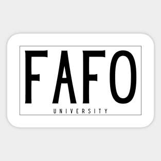 FAFO University Sticker